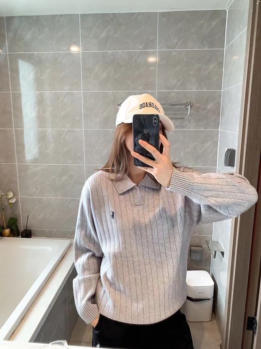 D110627精典老钱风复古Polo领针织衫毛衣女款 商品图5