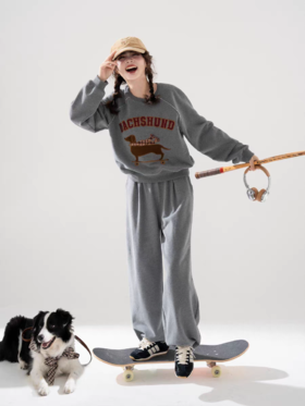 浮生八记/25C115/25C113/复古英伦刺绣腊肠贴布绣卫衣卫裤