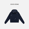 COCO ZONE 刘一一 时尚纯色连帽卫衣休闲百搭长袖上衣CC1C1745 商品缩略图2