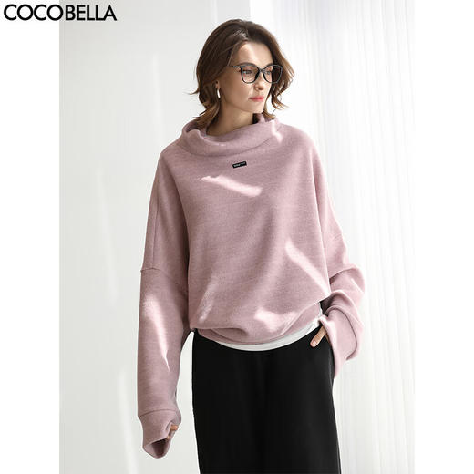 COCOBELLA休闲宽松高领卫衣女毛衣秋冬保暖慵懒针织衫MZ3306 商品图0