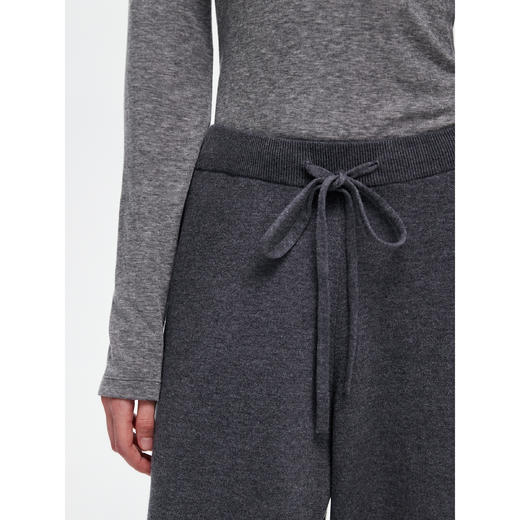 棉仓366618031-垂感针织休闲裤女 25秋松紧腰系带宽松显瘦松弛感拖地裤 商品图2