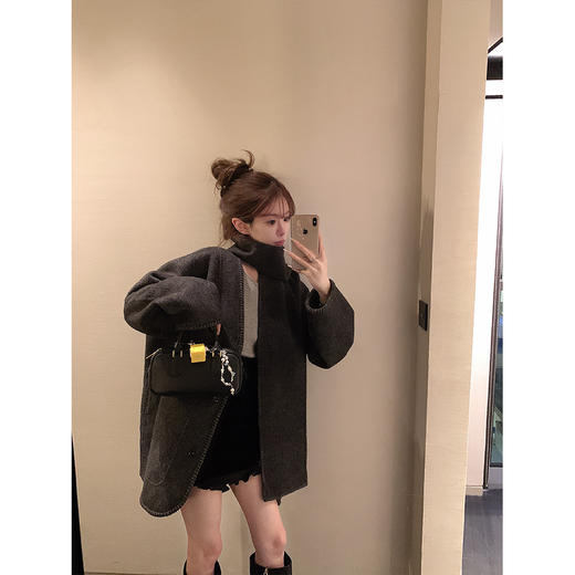金蘑菇菇 围巾大衣 / 羊驼加厚版本 小个子本命 商品图2