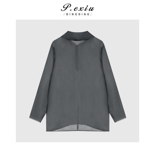 PanYiXiu/潘依绣铜氨丝精致主义轻薄流光空气半高领衬衫 W-61673 商品图3