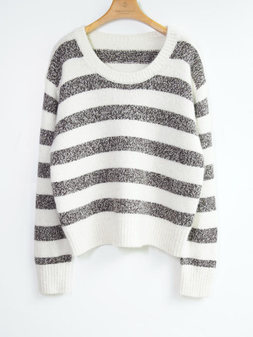 雪松露重磅宽松条纹羊绒衫 商品图4