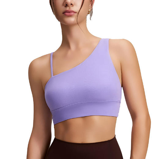 跃牌【安琪拉系列】新款斜单肩不规则美背瑜伽文胸速干运动弹力内衣跑步健身背心WX60321 商品图4