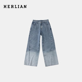 Herlian2025冬季新品水洗弯刀牛仔裤