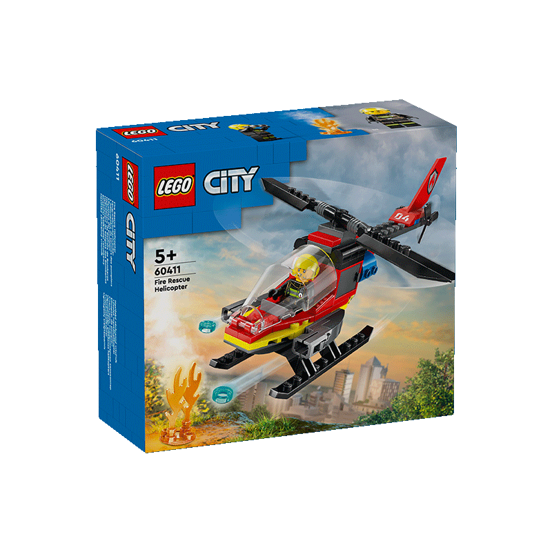 5702017582931  乐高Lego  积木拼搭 城市60411消防直升机 儿童玩具5岁以上益智拼插