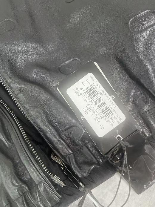 瑕疵EMPORIO ARMANI/EA 男士羊皮老鹰图案双面可穿连帽休闲皮夹克 商品图3
