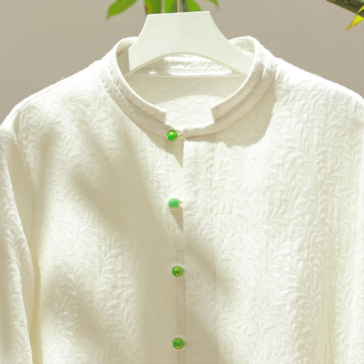 【抖音专属】新中式衬衣（25810255-知白） 商品图1