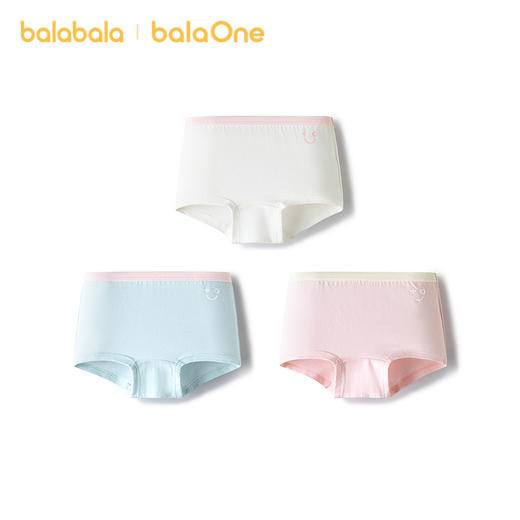 【balaOne】巴拉巴拉宝宝内裤平角纯棉儿童四角短裤女童三条装 商品图4