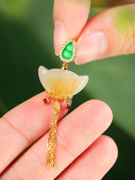 【双十一专供】18K金和田玉元宝吊坠 （无项链） 商品图4