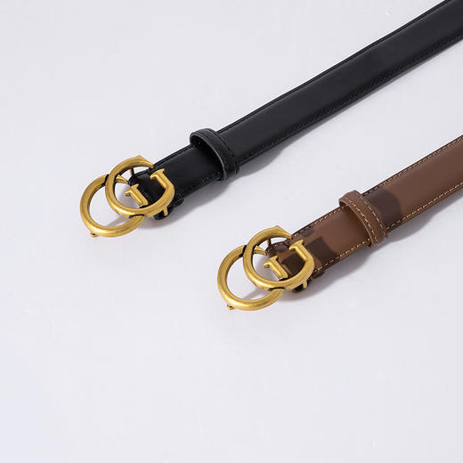 双G扣真皮女士百搭皮带 商品图1