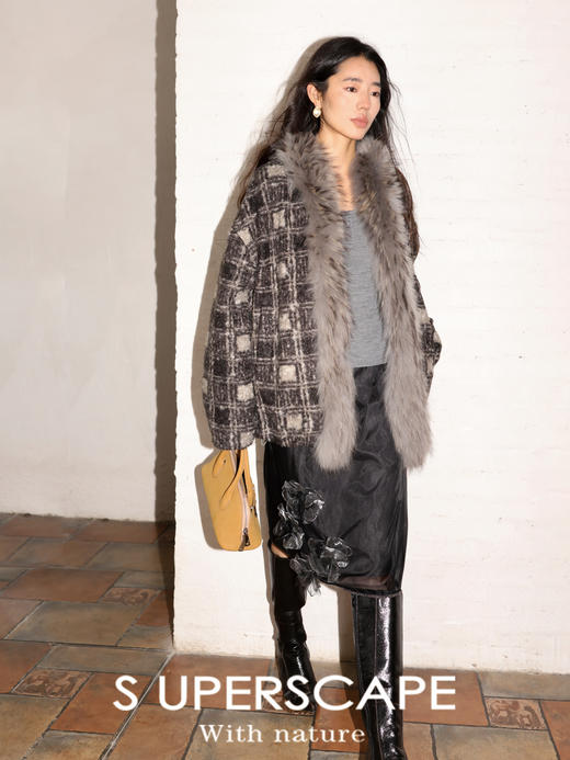 素舶 重工立体花朵装饰双层纱轻盈层次感A字半身裙纱裙 商品图4