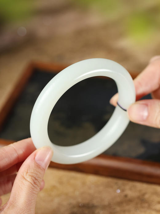 【双十一专享】皎月/白玉平安镯58圈口-孤品 商品图3