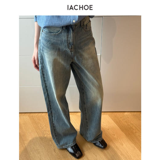 棉仓3661519006-超长复古做旧牛仔裤 商品图3