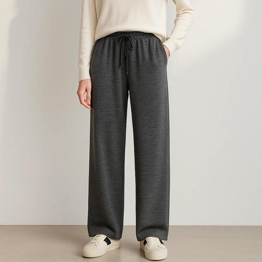 茧墨 高腰窄版软糯休闲直筒阔腿裤 商品图6