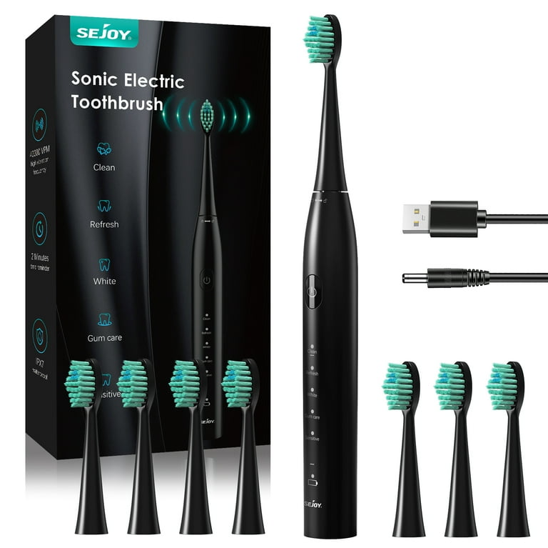 美国 沃尔玛 SEJOY 声波电动牙刷 USB充电 5种模式 智能计时  DY156-BLA