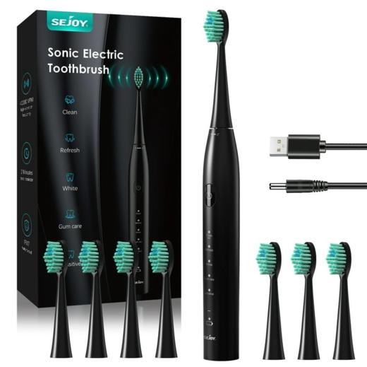美国 沃尔玛 SEJOY 声波电动牙刷 USB充电 5种模式 智能计时  DY156-BLA 商品图0
