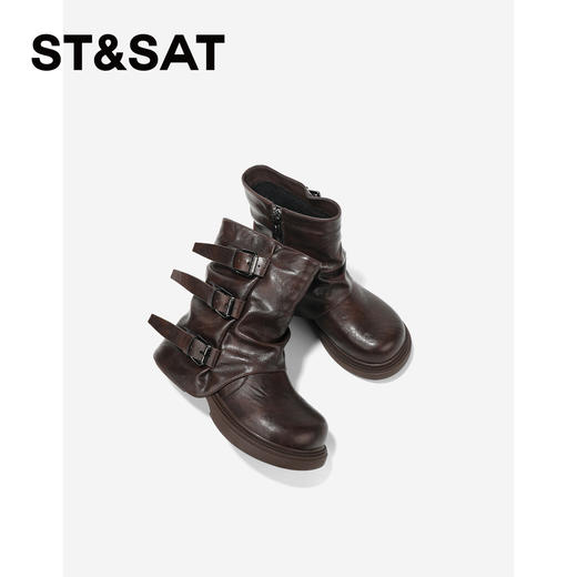 【童鞋】星期六加绒时髦废土风女童裤腿靴SSD4198L4V 商品图4