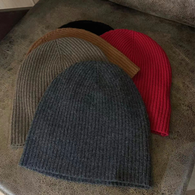 加密更抗风 红莲针织加密羊绒帽