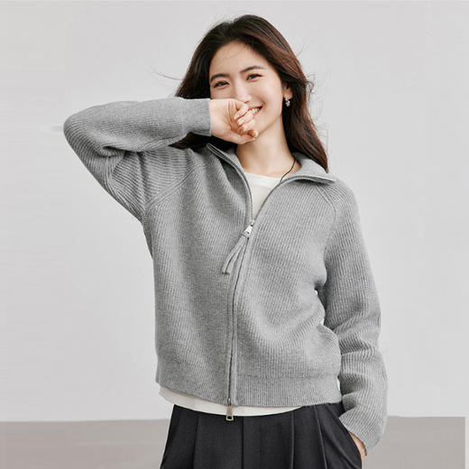 【2025秋冬针织衫】佐姿莎 双拉链休闲风针织开衫  N830 商品图0