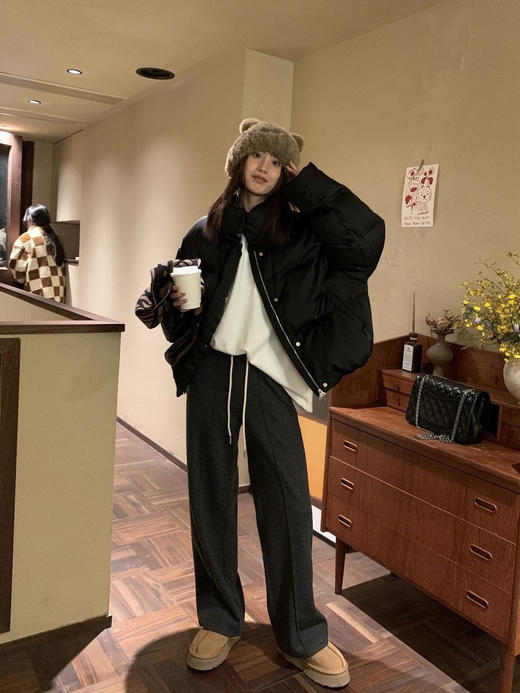 【人字纹羊毛裤直筒毛呢裤】肉眼可见的厚实，入秋必备神裤！立体修身剪裁➕巨显瘦中缝线，神裤本尊，没有平替！-XJC 商品图3