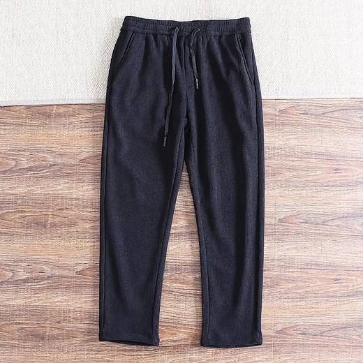 D110606秋冬加绒加厚灯芯绒男士修身小直筒日系纯色休闲裤 商品图6