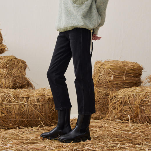 谜底烟管裤九分裤2025冬新品百搭修身显瘦弹力牛仔裤女254MJ1727 商品图1