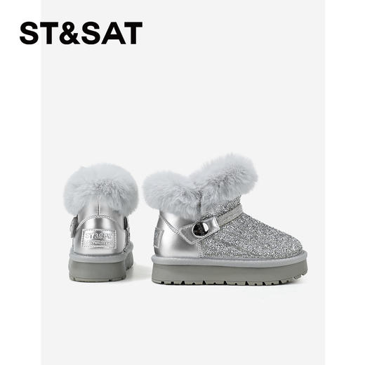 【童鞋】星期六闪闪亮片加绒厚底女童雪地靴SSD419AL18 商品图8