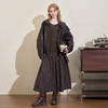 西遇复古木耳花边拼接格纹半身裙女冬季新款松紧高腰A字长裙V3755317 商品缩略图1