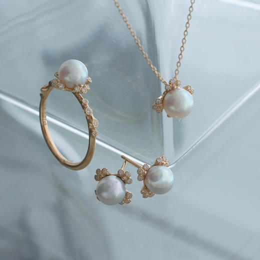 订购10周到｜Shinkai-spread akoya-Akoya珍珠 钻石 吊坠 项链［日本设计师］ 商品图1