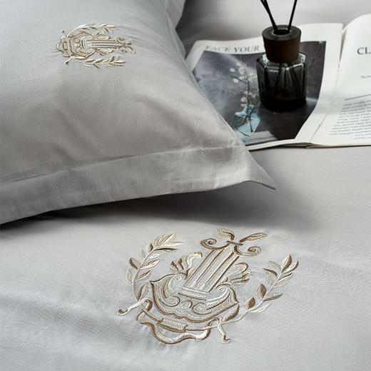 富安娜(FUANNA) 素绣床单四件套/云端·雅韵 商品图3