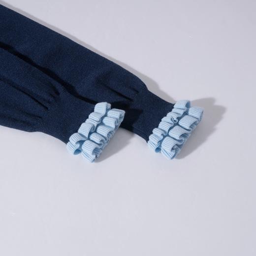 茧墨 雅致减龄木耳边撞色针织开衫 商品图2