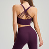 跃牌【安琪拉系列】健身运动固定胸垫露家同款女士瑜伽交叉肩带运动内衣美背背心A2-023 商品缩略图3
