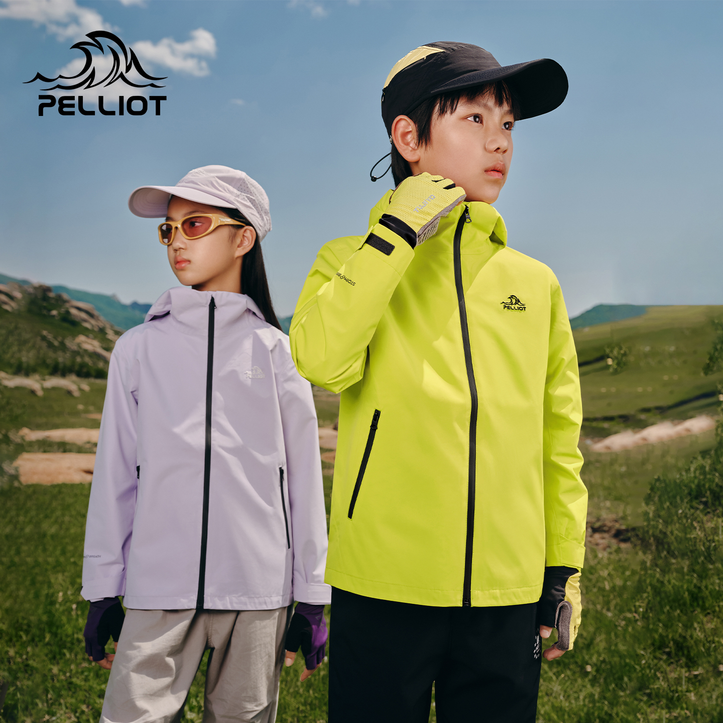 【小岩壳】伯希和户外儿童单层冲锋衣2025新款防风防雨登山服外套