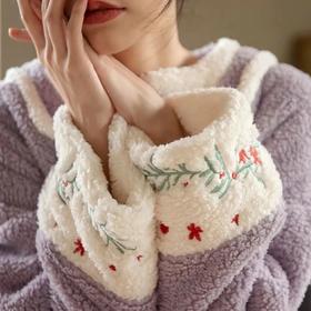 国风刺绣法兰绒家居服睡衣| 国风睡衣，太美了！蓝色、紫色可选