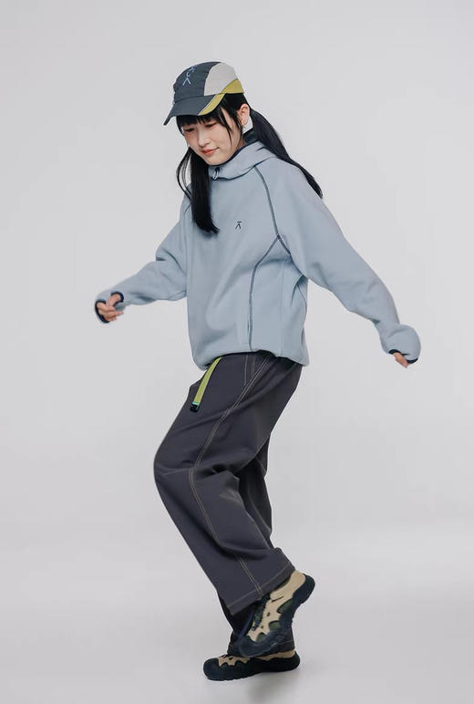 慵懒方程式！裸+同款~！城市山系风！男女高密度摇粒绒情侣连帽衫 商品图5