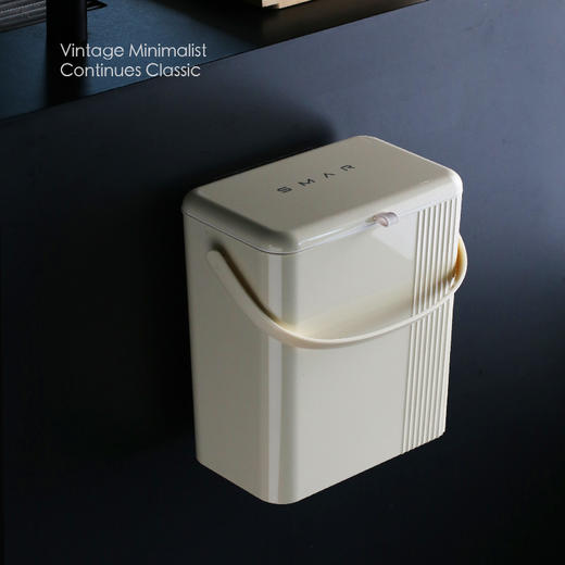 娜家法式奶油风厨房壁挂式垃圾桶 商品图3