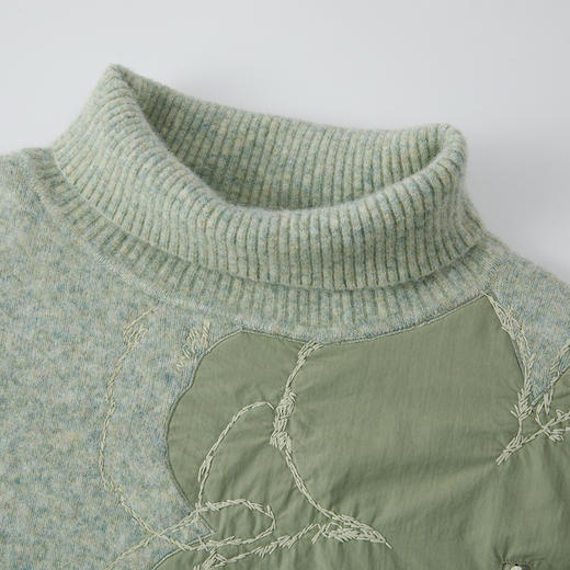 谜底套头针织衫长袖2025年冬季新品高龄宽松绣花保暖女254MZ1871 商品图3