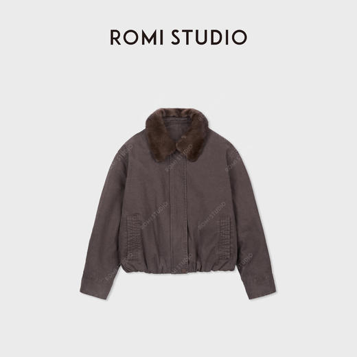 ROMI STUDIO丹麦水貂毛领90白鹅绒老钱气质羽绒派克服RWCWW87003 商品图0