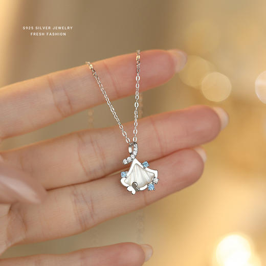 【幸运蝴蝶】S925纯银蝴蝶杏叶项链【YXS-A4716】 商品图1