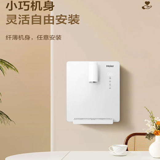 海尔云朵 温热款 管线机 壁挂式 净水器 伴侣100%真沸腾 0硅胶 管路0异味 直饮机 四档水温 三档水量HGRZ2312 商品图0