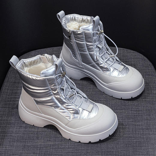 新款休闲短靴秋冬季厚底超火雪地靴高帮鞋加绒保暖鞋中筒靴 商品图6