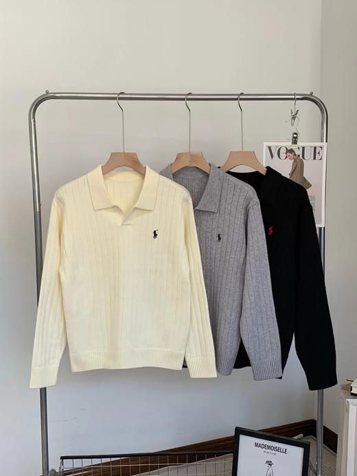 D110627精典老钱风复古Polo领针织衫毛衣女款 商品图0