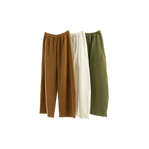 绽放108朵/糯米卫裤秋冬德绒复合颗粒绒加厚松紧腰舒适弯刀裤子 商品图4