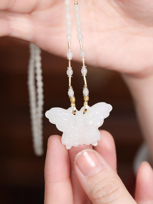 九紫离火/18K金蝴蝶项链小米链 商品图1