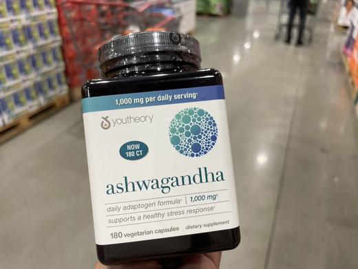 到手价219元/瓶！Youtheory ashwagandha 有机印度人参 180粒 对抗压力以及疲倦 美国代购，无中文标签，介意慎拍 商品图0