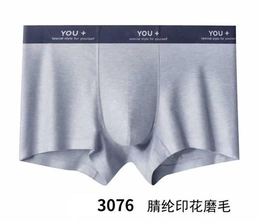男士秋冬发热纤维腈纶腰头印花无痕内裤平角裤3076 商品图4
