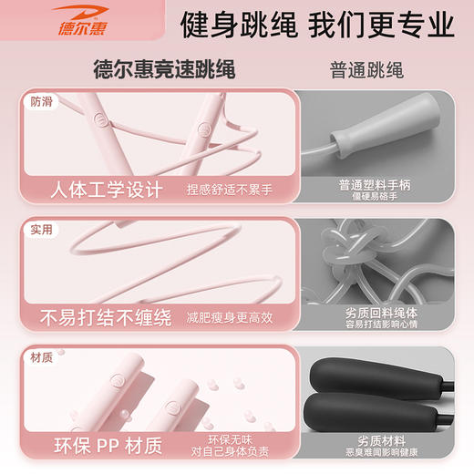 德尔惠Deerway专业跳绳减肥专用健身中考燃脂儿童运动小学生成人学生竞速绳 商品图5