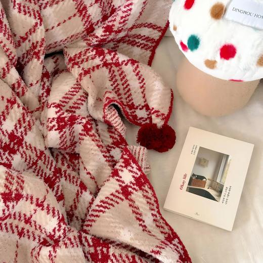 叮叮当🔔软乎乎的红格子毯子已提前送达🎄【半边绒超柔毯】超有新年氛围感！冬天真的离不开这种可爱温馨的毯子呀 商品图0